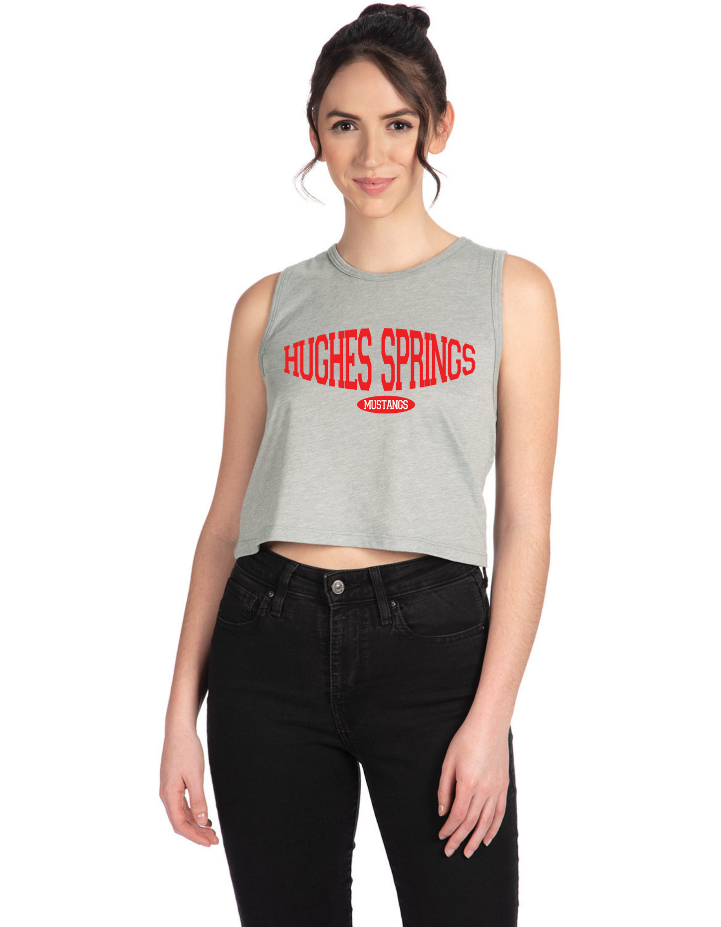 Hughes Springs Mustangs Classic Cropped Tank