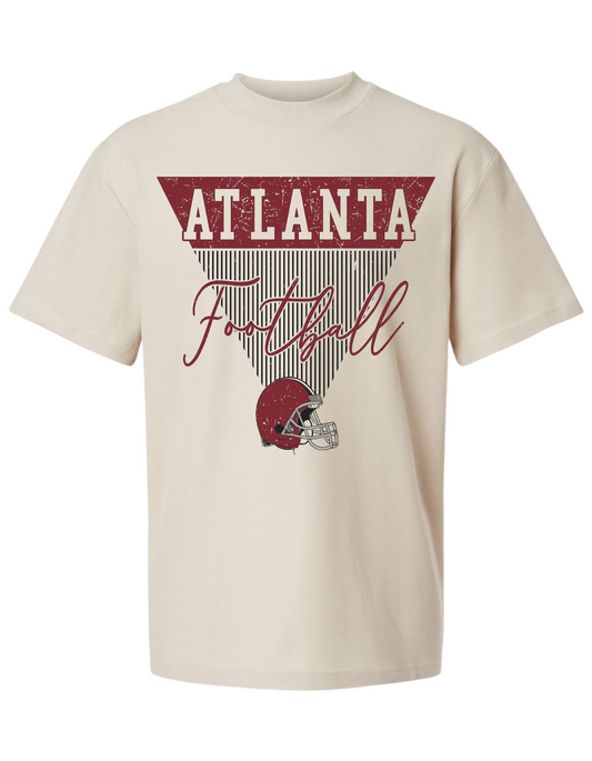 Vintage Atlanta Football Pique Mock Neck Tee
