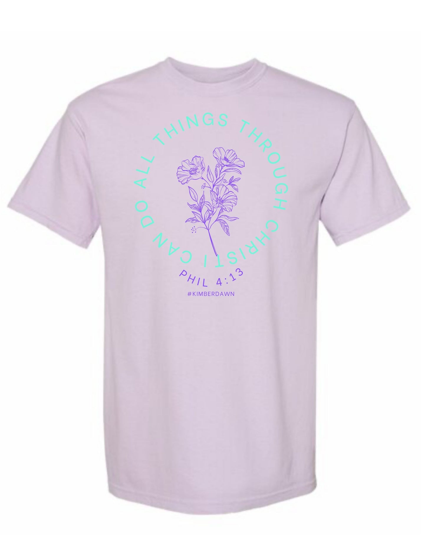 Kimber Dawn • Phil 4:13 lavender tee