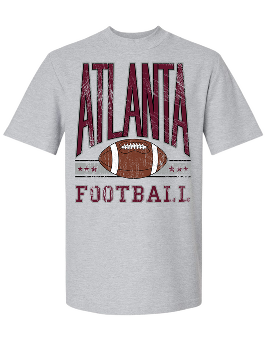 Atlanta Grunge Football Pique Mock Neck Tee