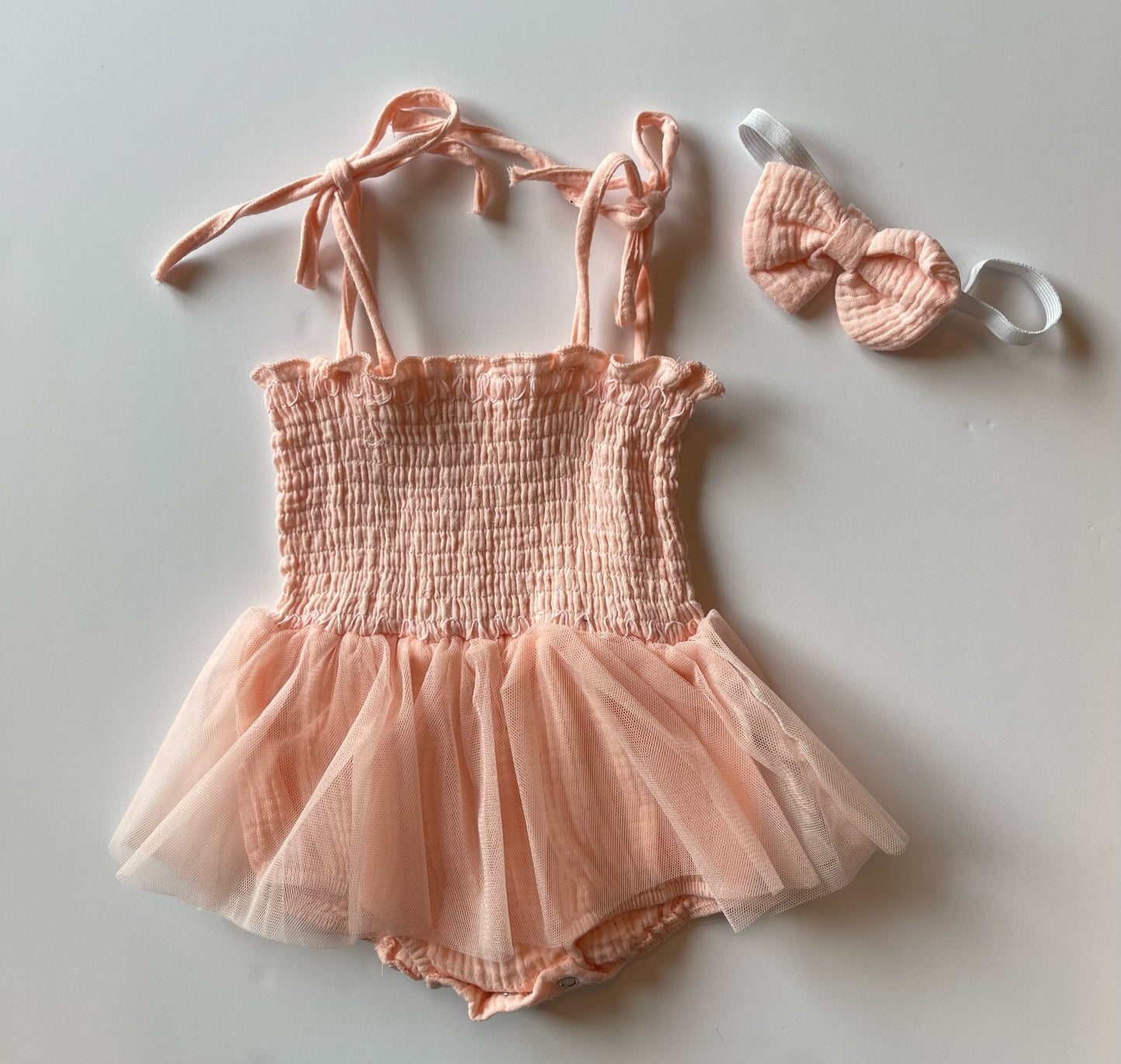 Peach Tulle with Bow