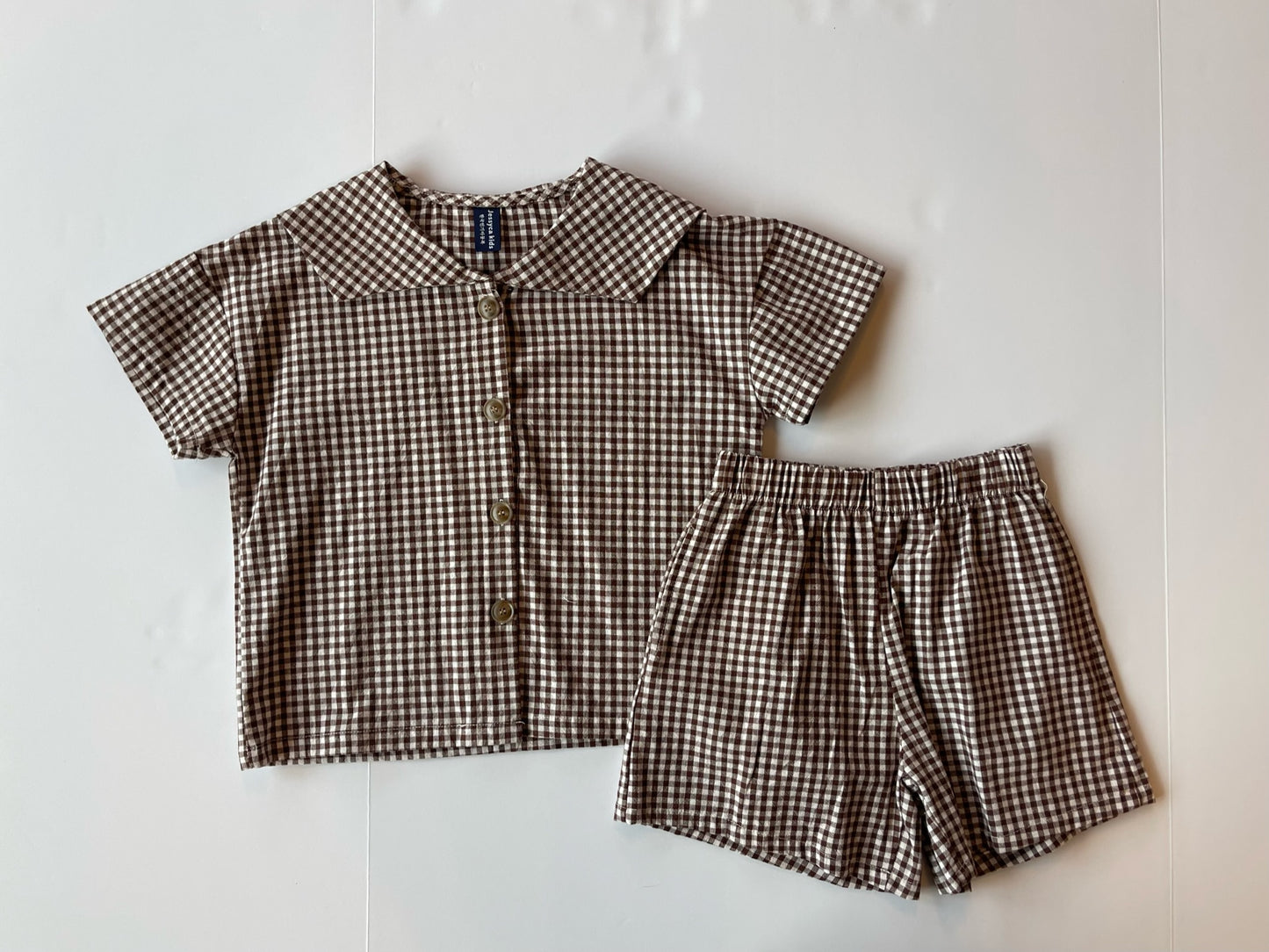 Toddler brown gingham set - boy