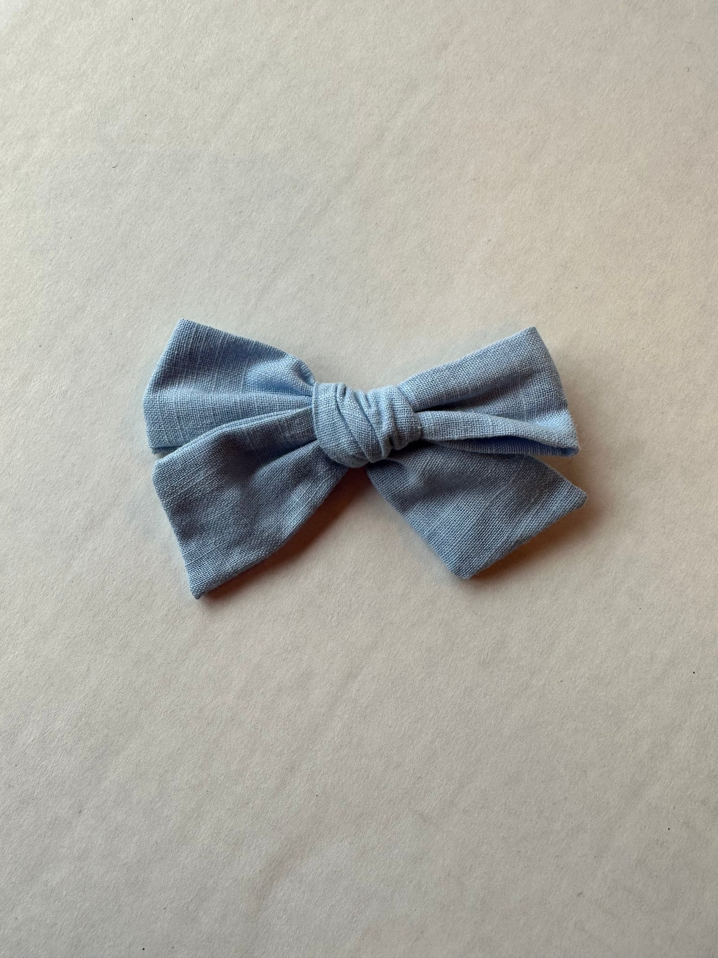 Linen Bow - dusty blue