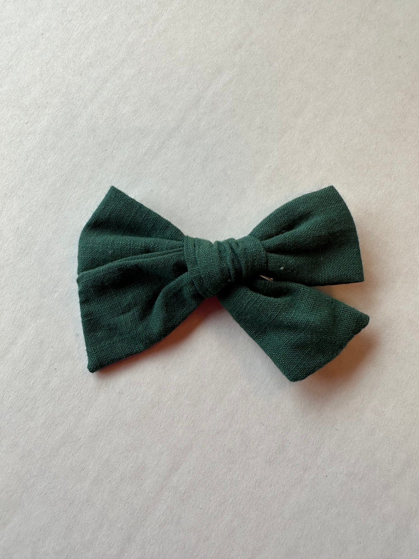 Linen Bow - forest green
