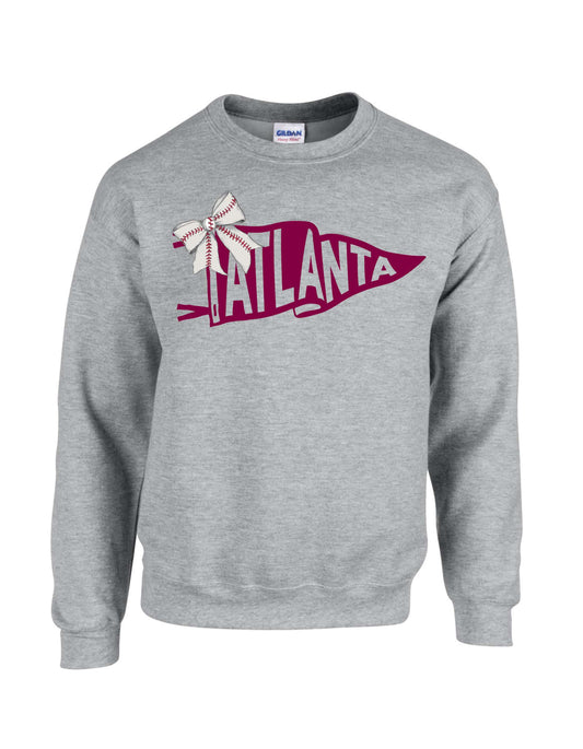 ATL Rabbits Baseball Bow Pennant Sweatshirt
