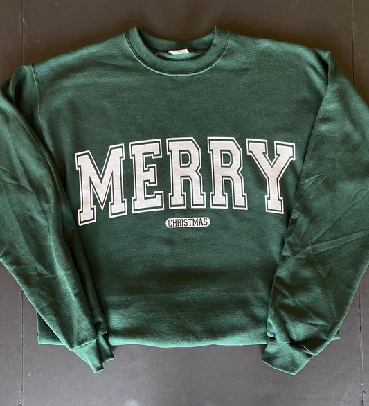 GREEN MERRY CHRISTMAS SWEATSHIRT