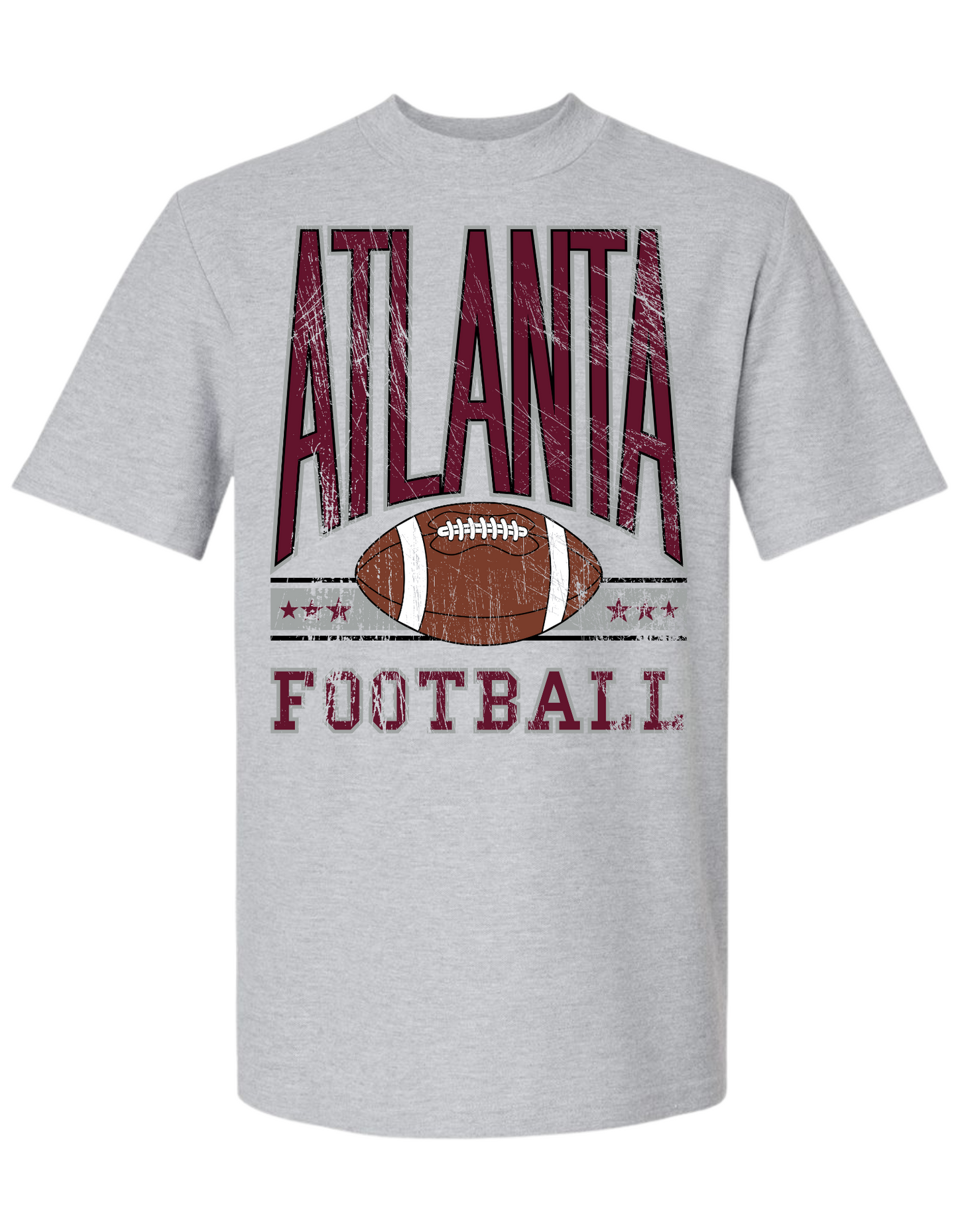 Atlanta Grunge Football Pique Mock Neck Tee