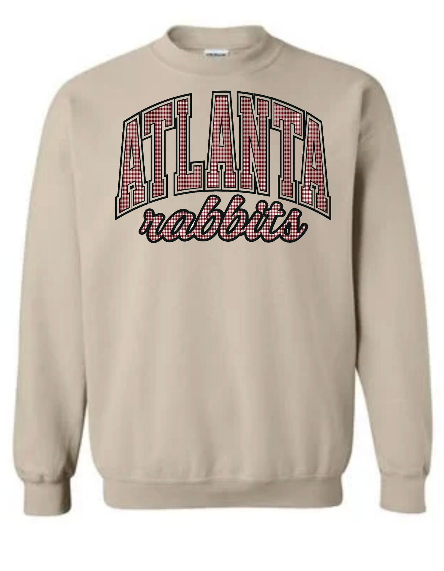 Atlanta Rabbits Maroon Gingham Sweatshirt