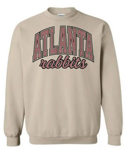 Atlanta Rabbits Maroon Gingham Sweatshirt