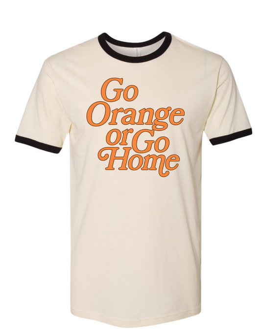 Retro “Go Orange or Go Home” Ringer Tee