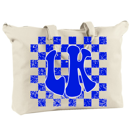 LK Checkered Tote Bag