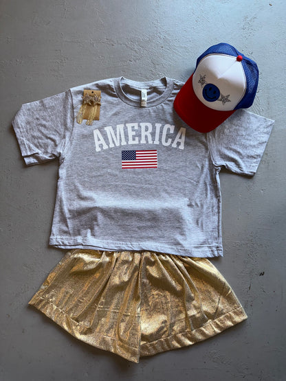 America Cropped Tee