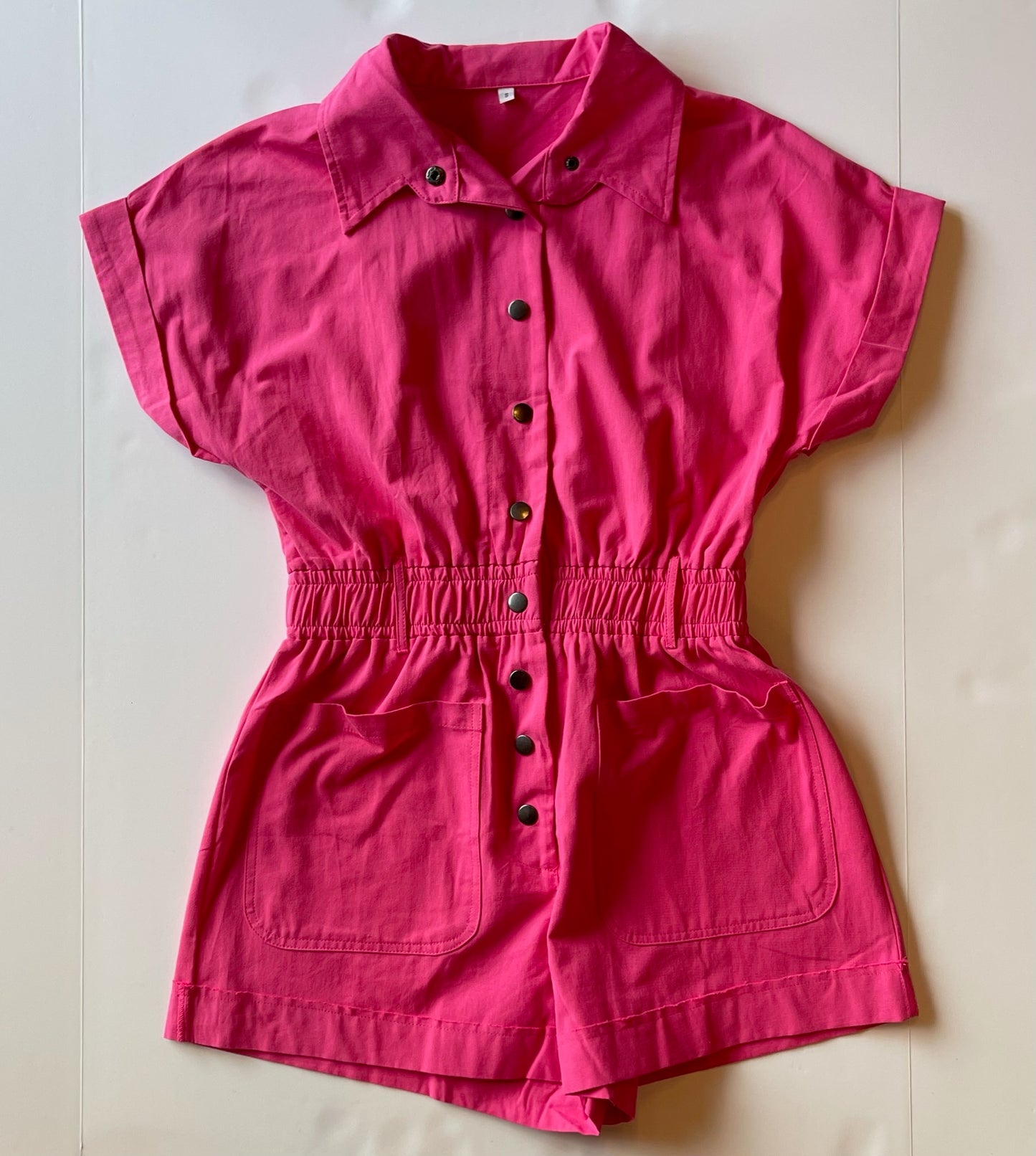 Posie Romper - hot pink