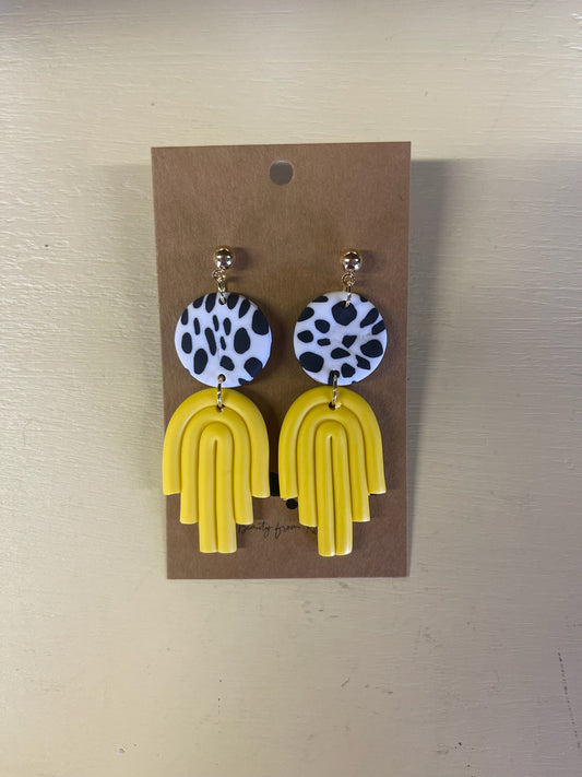 'Evie' Earrings with yellow