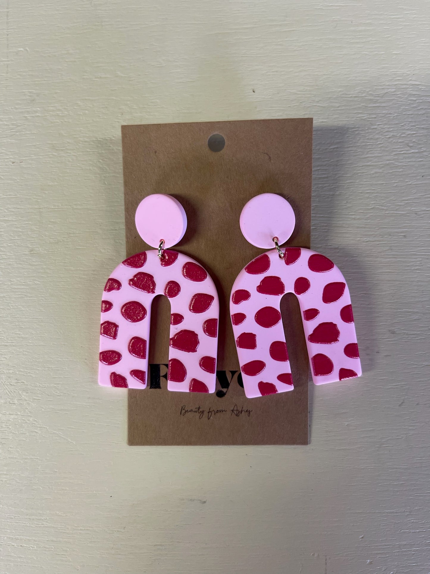 'Indy' Earrings in pink leopard