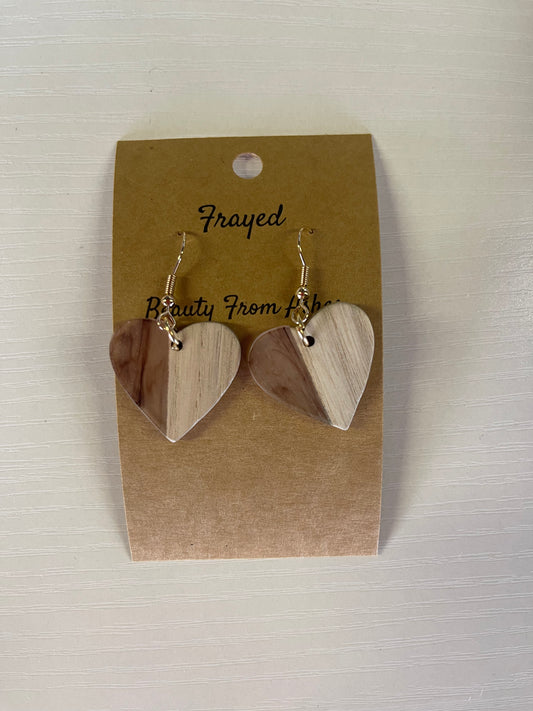 'Wood Heart' earrings