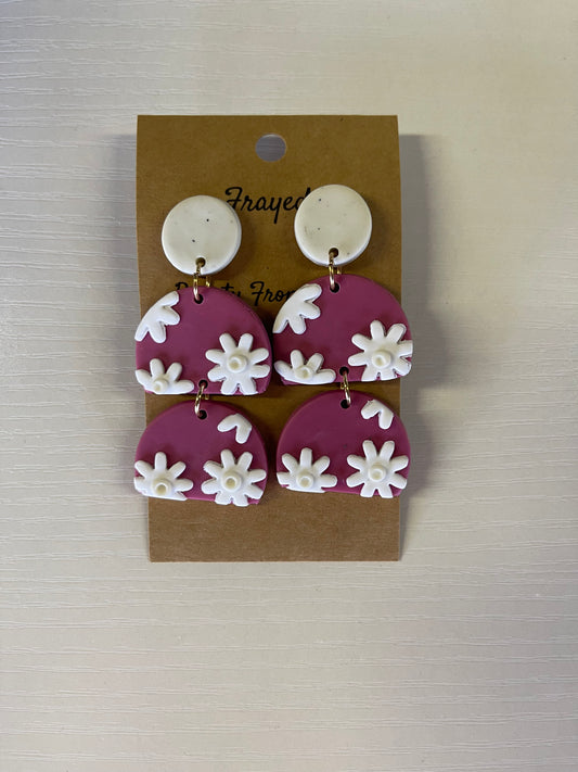 'Flower Power' earrings in purple