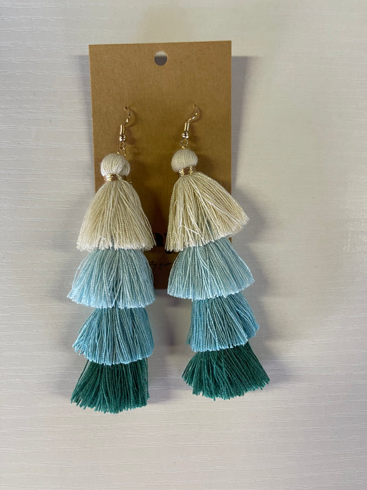 'Francesca' fringe earrings in blue ombré